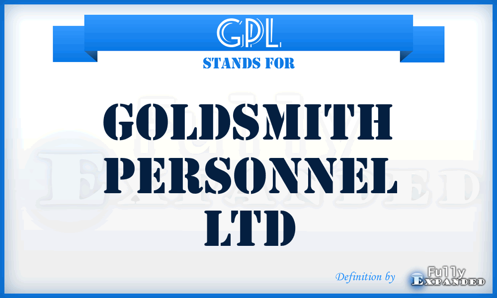GPL - Goldsmith Personnel Ltd