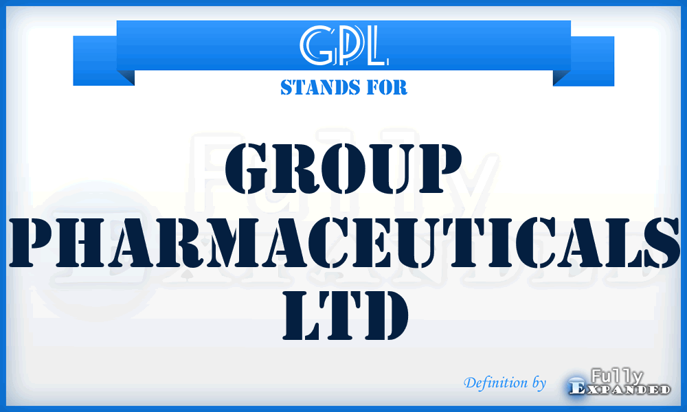 GPL - Group Pharmaceuticals Ltd