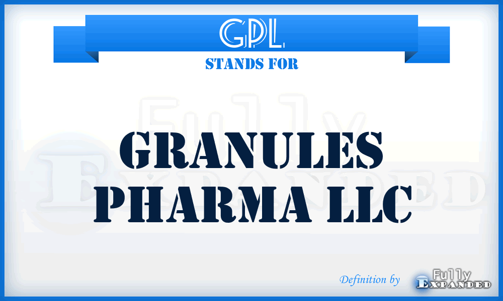 GPL - Granules Pharma LLC