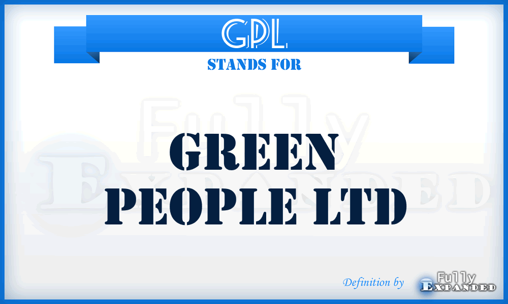 GPL - Green People Ltd