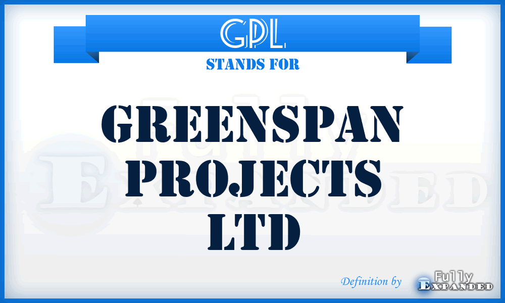 GPL - Greenspan Projects Ltd
