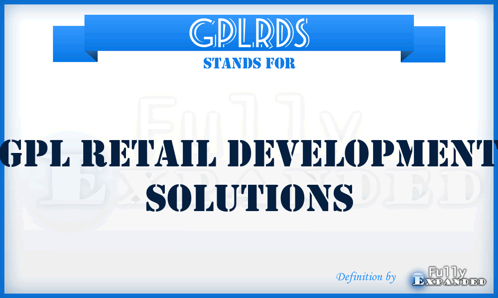 GPLRDS - GPL Retail Development Solutions
