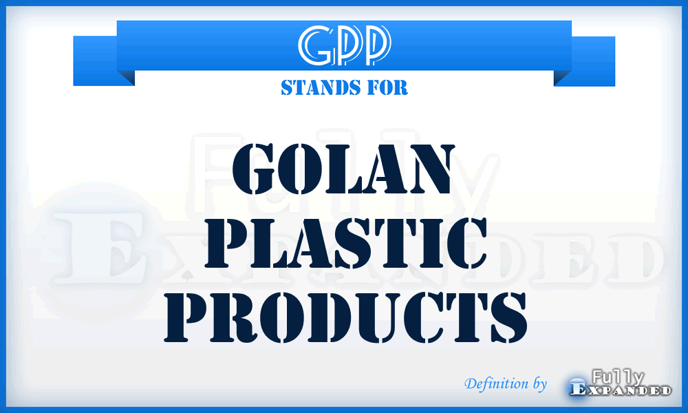 GPP - Golan Plastic Products