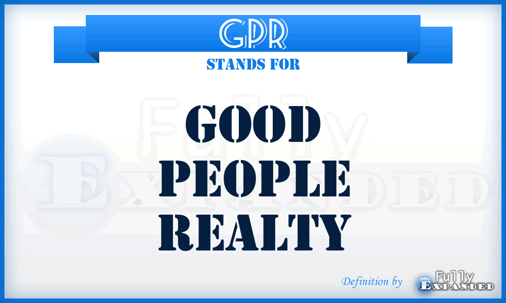 GPR - Good People Realty