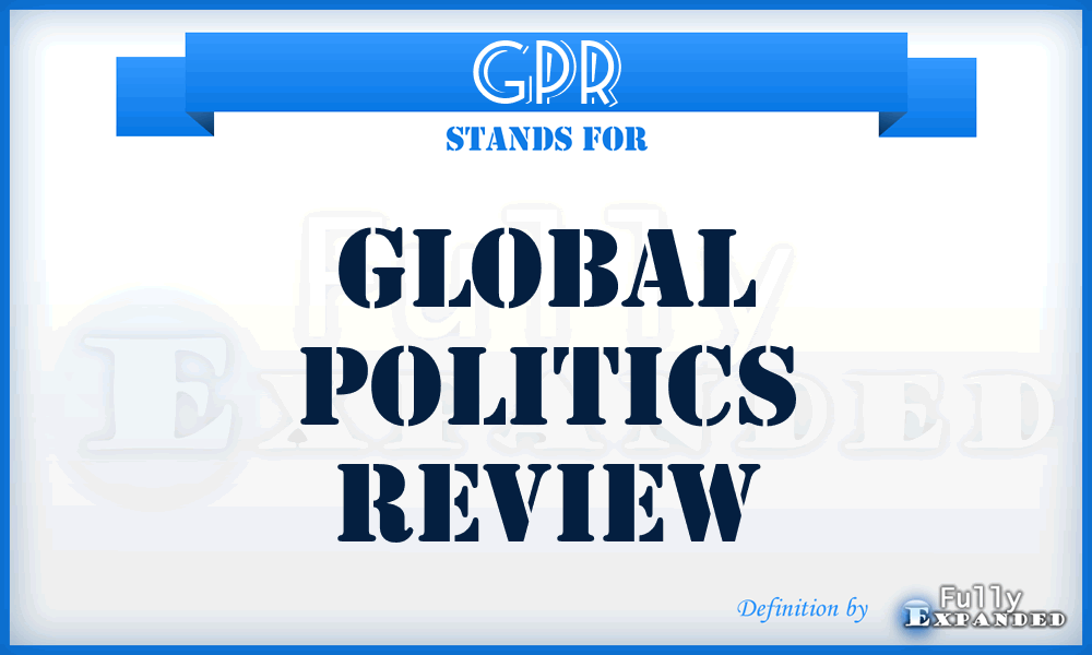 GPR - Global Politics Review