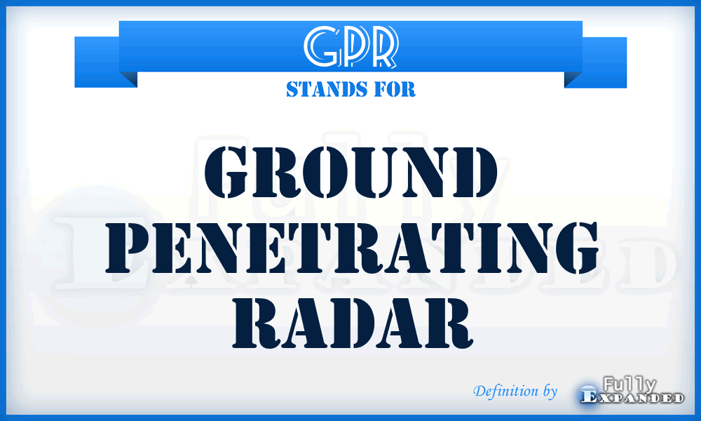 GPR - Ground Penetrating Radar