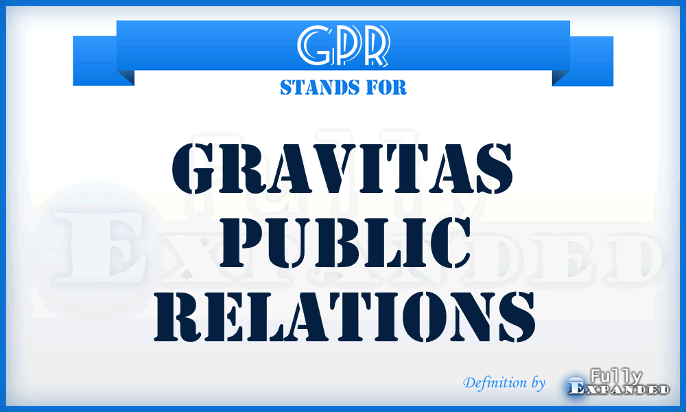 GPR - Gravitas Public Relations