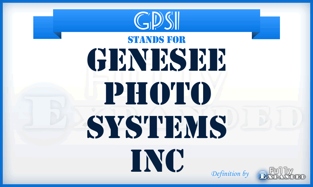 GPSI - Genesee Photo Systems Inc