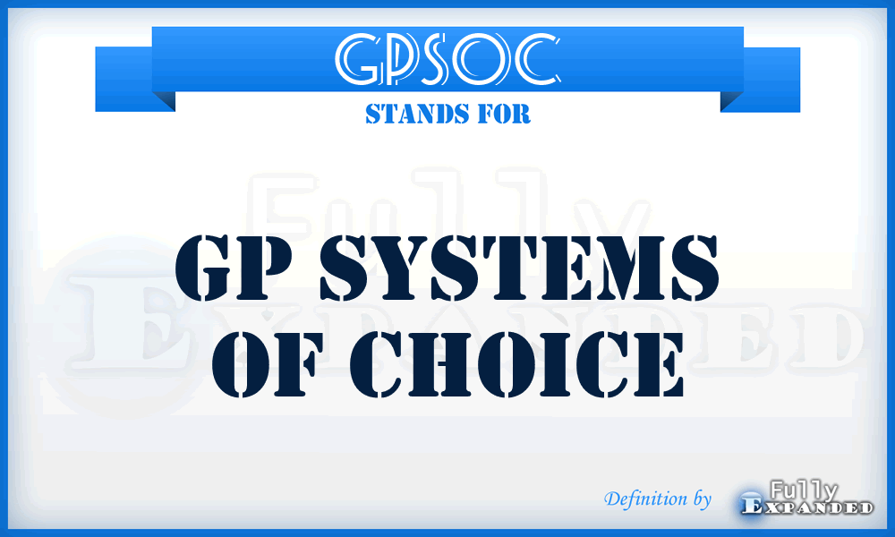 GPSOC - GP Systems of Choice