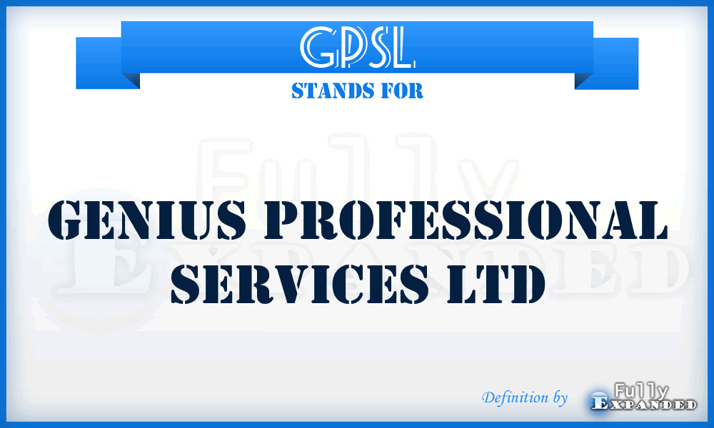GPSL - Genius Professional Services Ltd