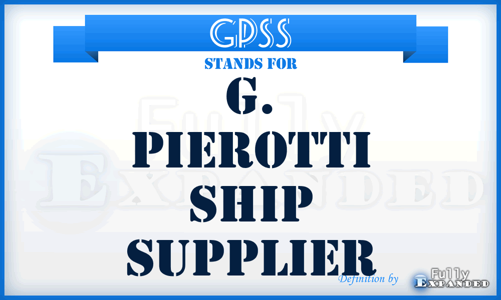 GPSS - G. Pierotti Ship Supplier