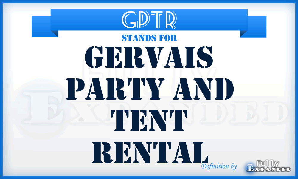 GPTR - Gervais Party and Tent Rental