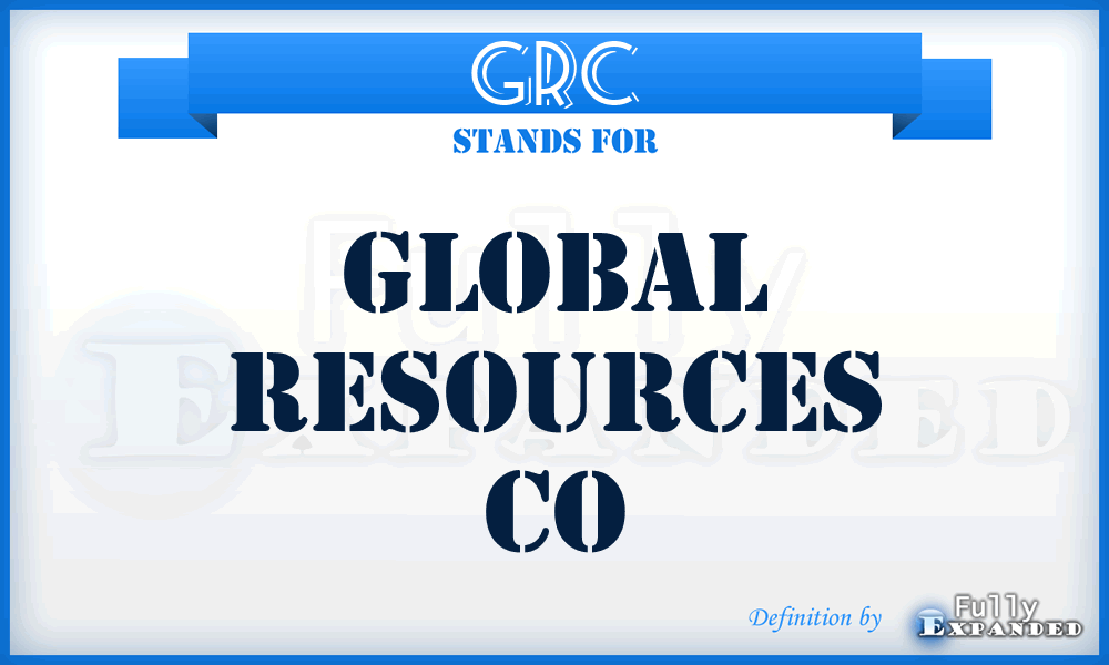 GRC - Global Resources Co