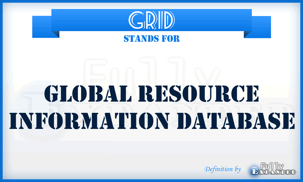 GRID - Global Resource Information Database