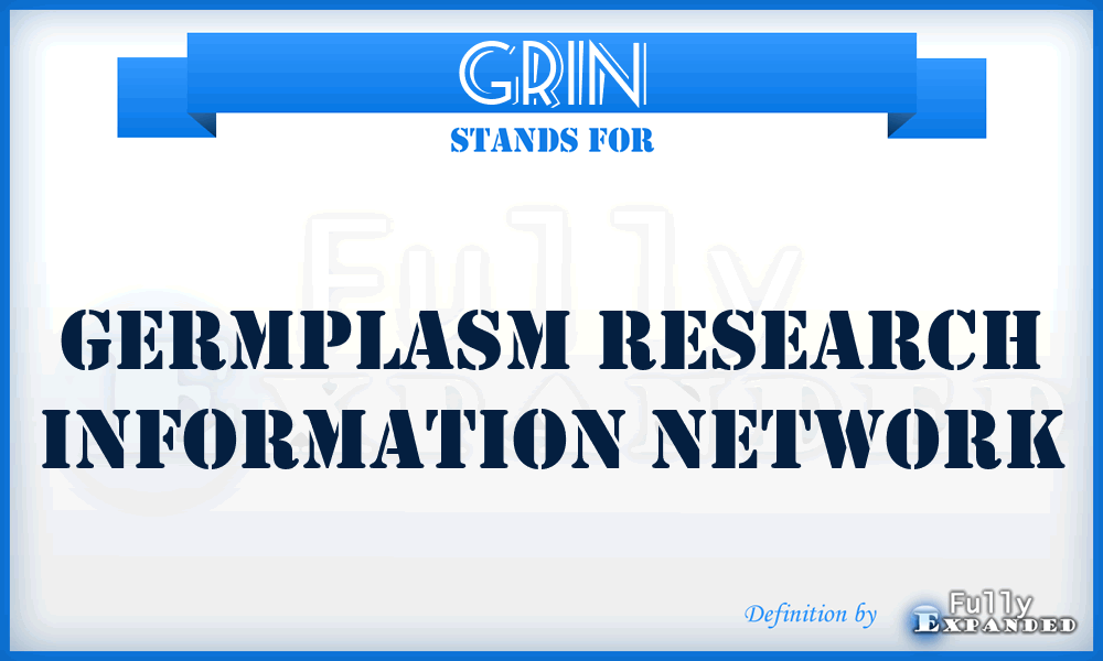 GRIN - Germplasm Research Information Network