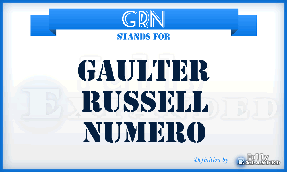 GRN - Gaulter Russell Numero