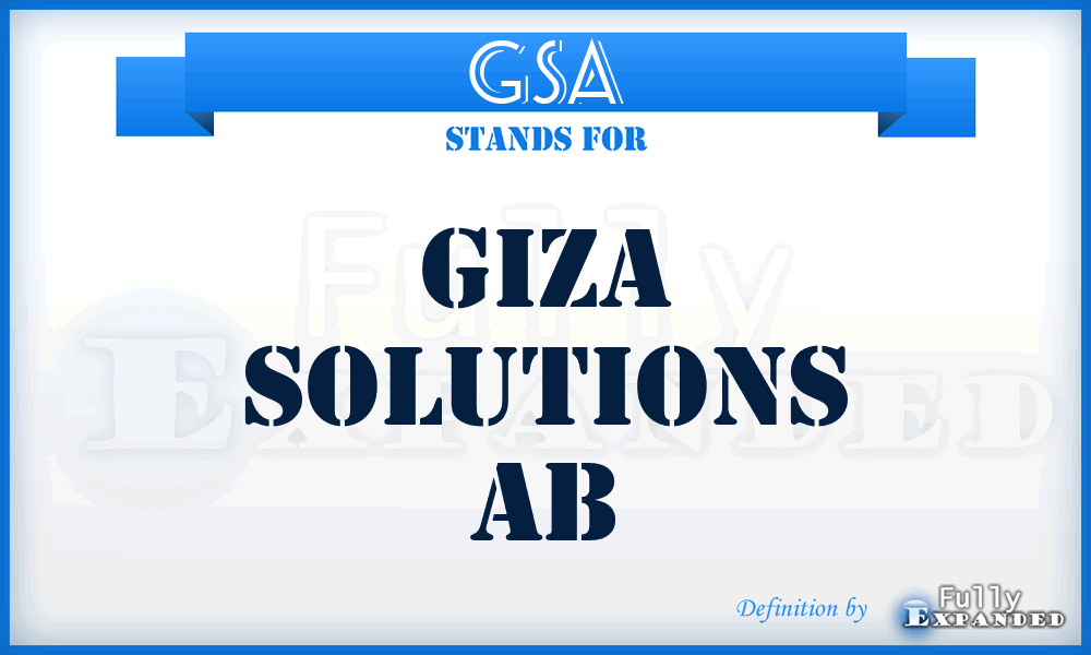 GSA - Giza Solutions Ab
