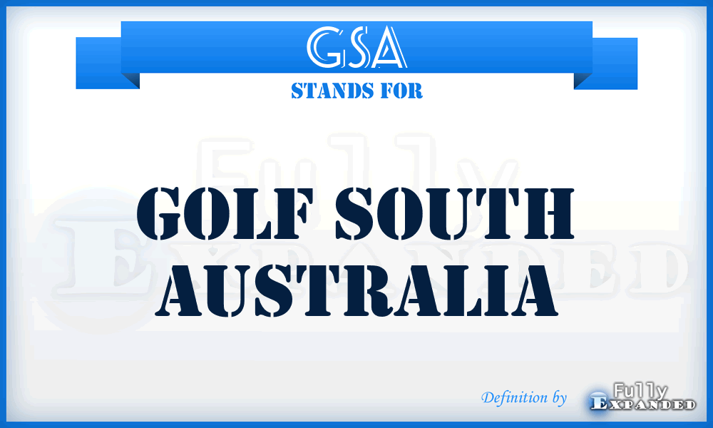 GSA - Golf South Australia