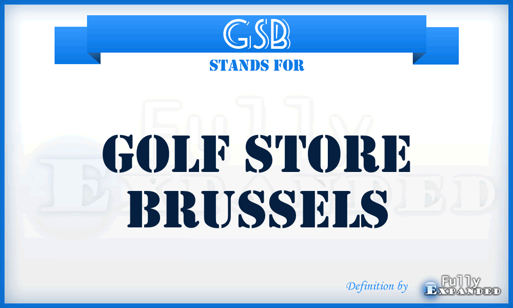 GSB - Golf Store Brussels