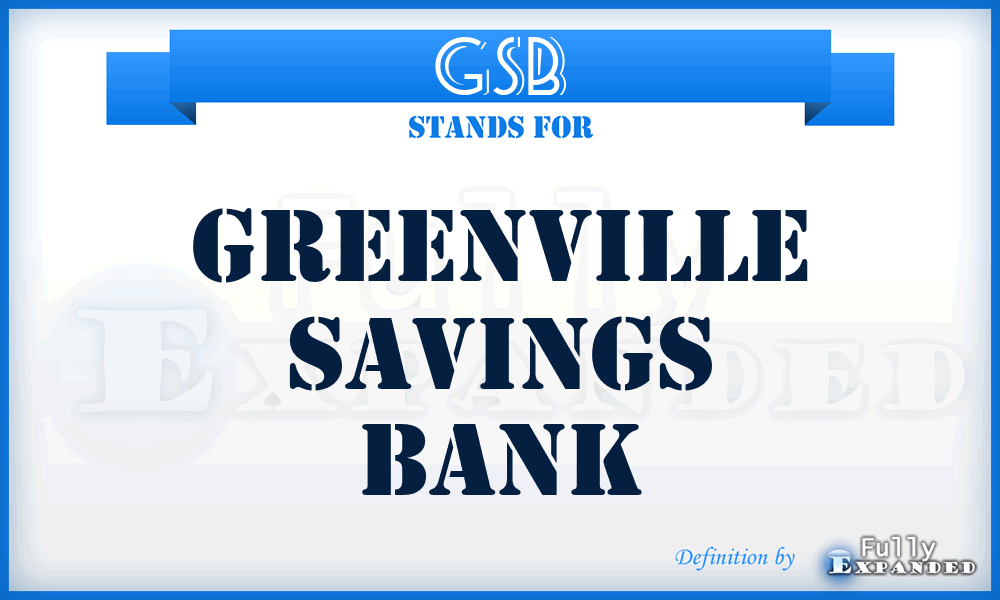 GSB - Greenville Savings Bank