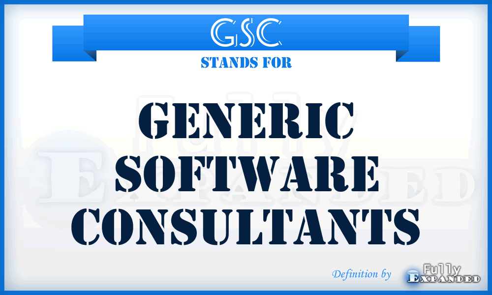 GSC - Generic Software Consultants