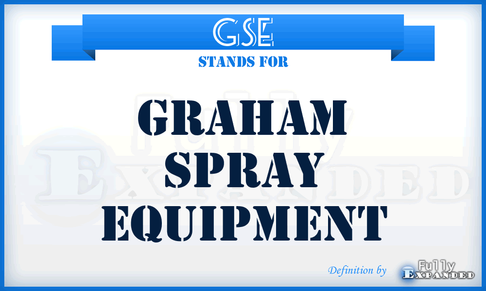 GSE - Graham Spray Equipment