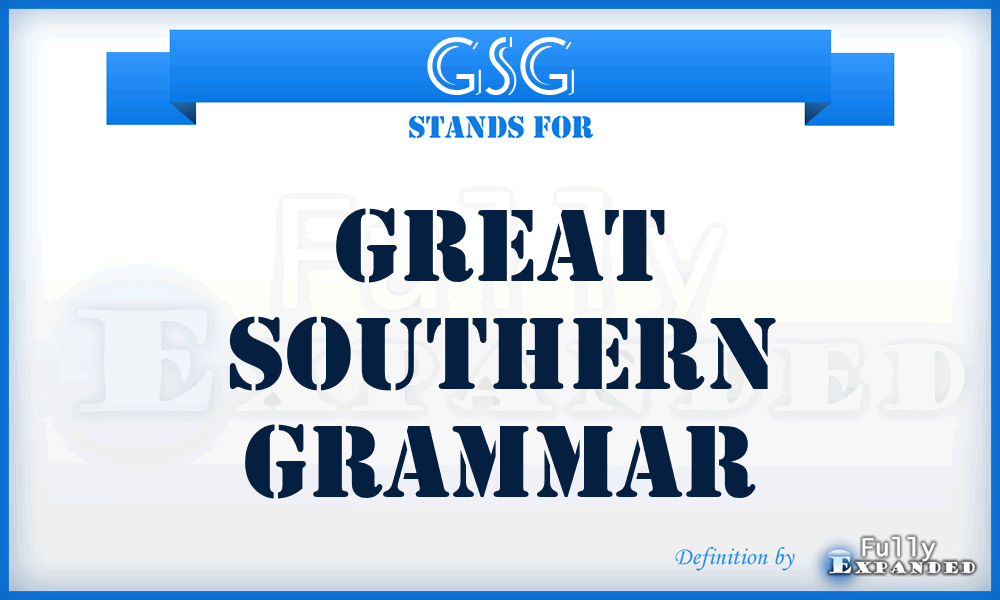 GSG - Great Southern Grammar