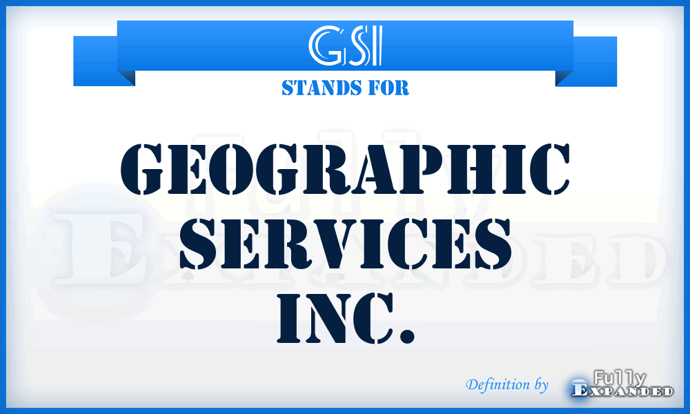 GSI - Geographic Services Inc.