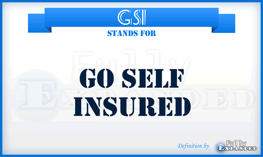 GSI - Go Self Insured