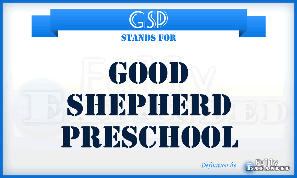 GSP - Good Shepherd Preschool