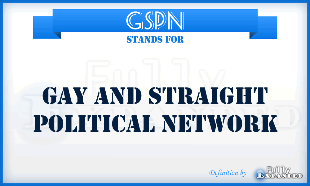 GSPN - Gay and Straight Political Network