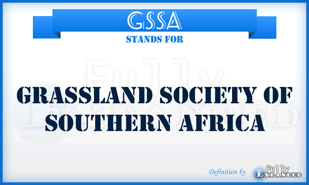 GSSA - Grassland Society of Southern Africa