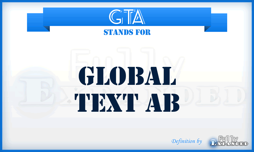 GTA - Global Text Ab
