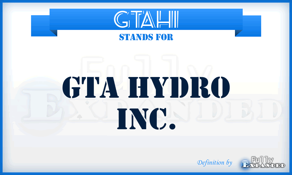 GTAHI - GTA Hydro Inc.