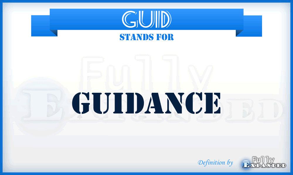 GUID - GUIDance