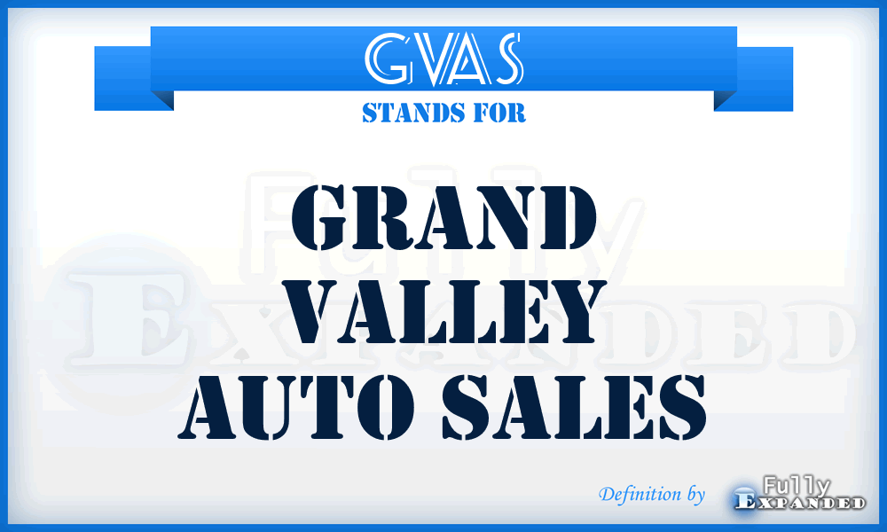 GVAS - Grand Valley Auto Sales