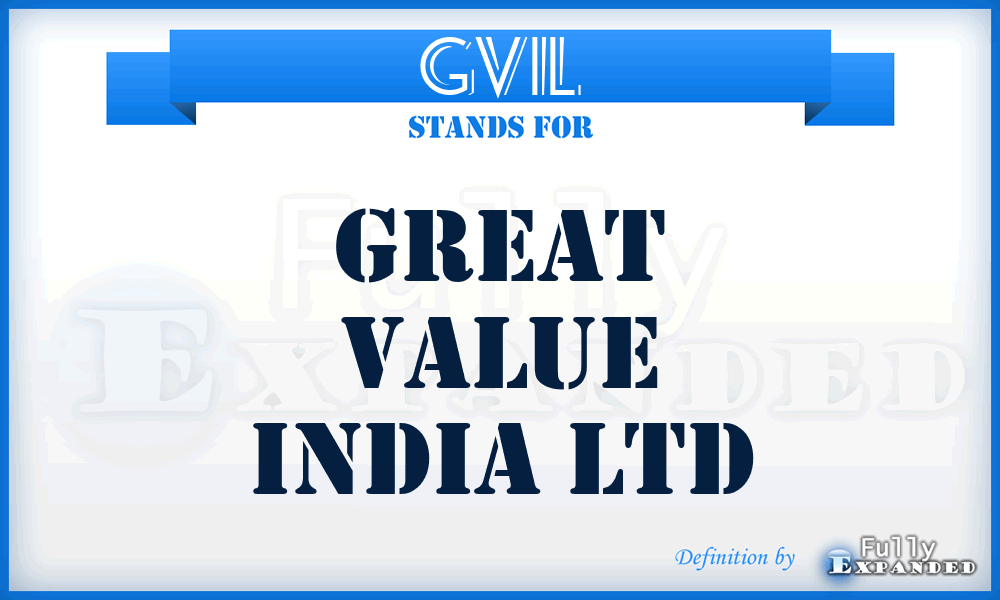 GVIL - Great Value India Ltd