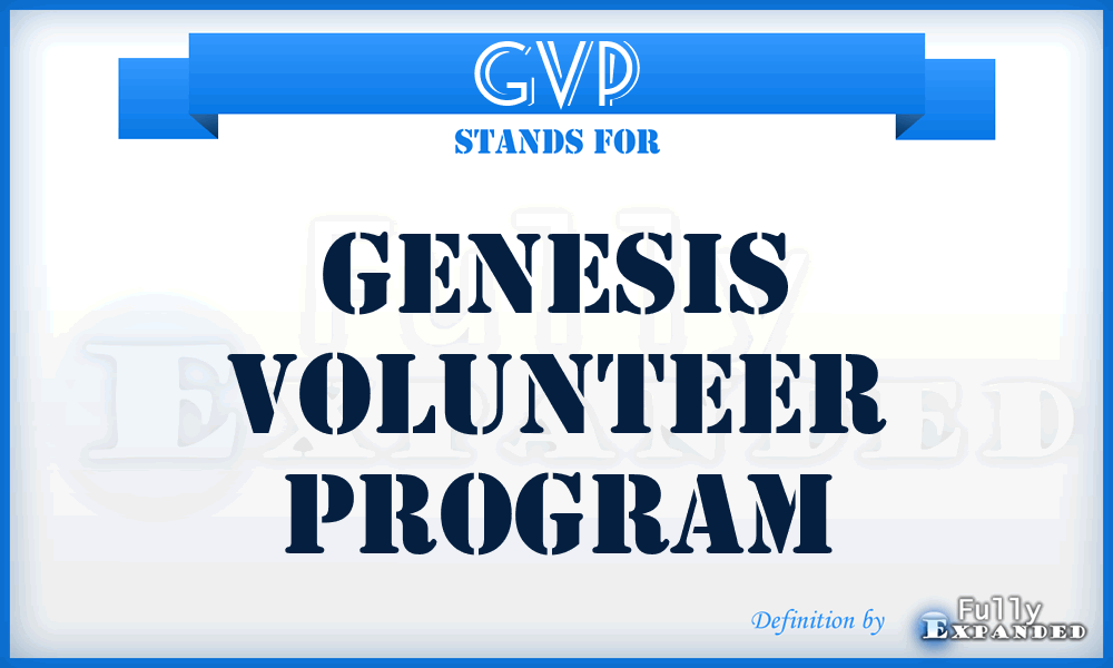 GVP - Genesis Volunteer Program