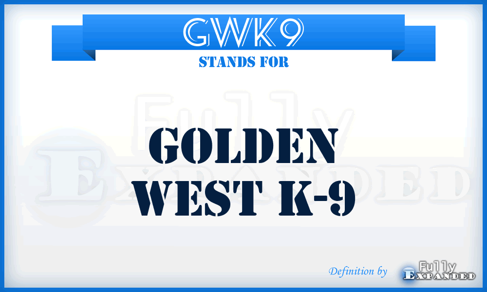 GWK9 - Golden West K-9