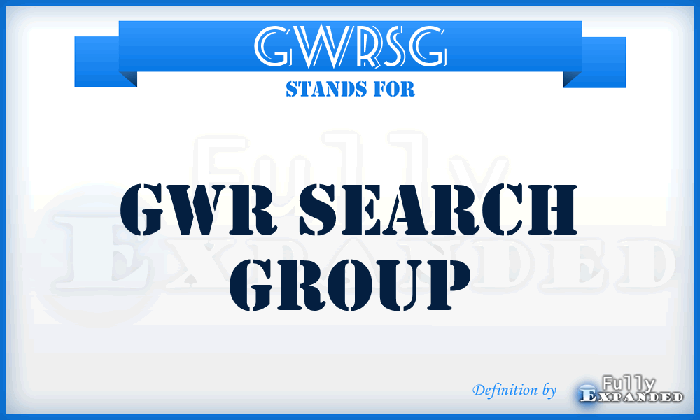 GWRSG - GWR Search Group