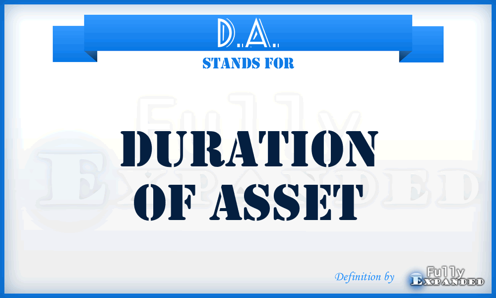 D.A. - Duration of Asset