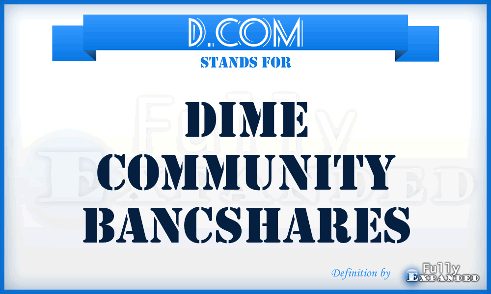 D.COM - Dime Community Bancshares