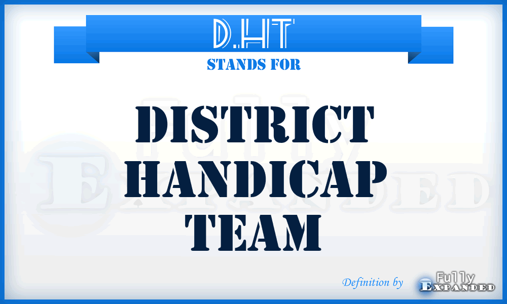 D.HT - District Handicap Team
