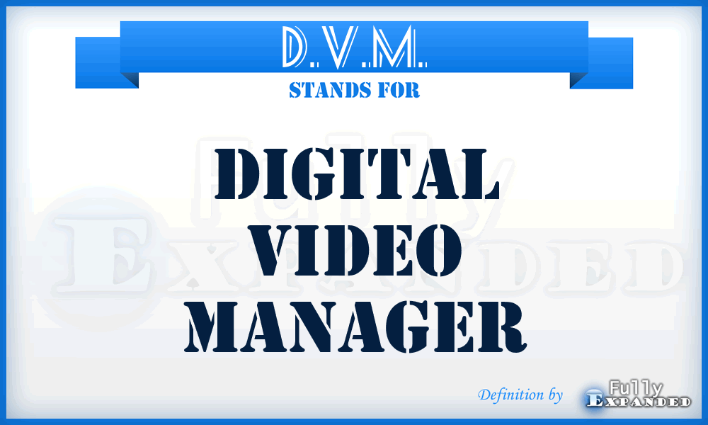 D.V.M. - Digital Video Manager