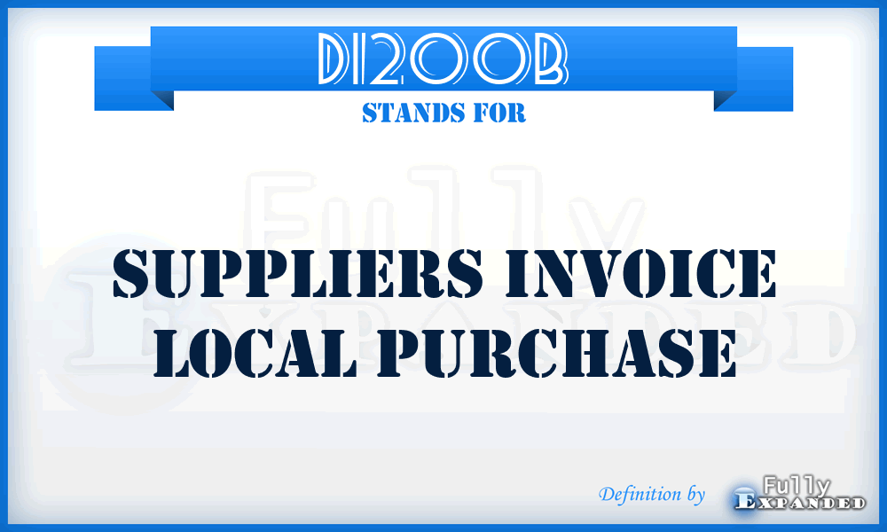D1200B - Suppliers Invoice Local Purchase