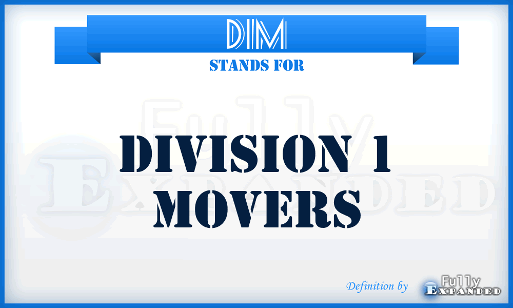 D1M - Division 1 Movers