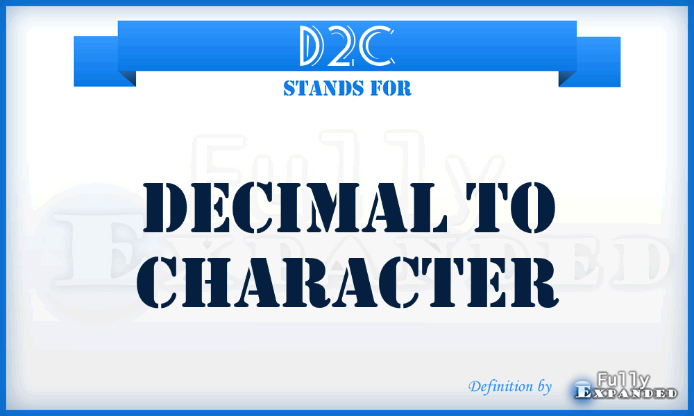 D2C - decimal to character