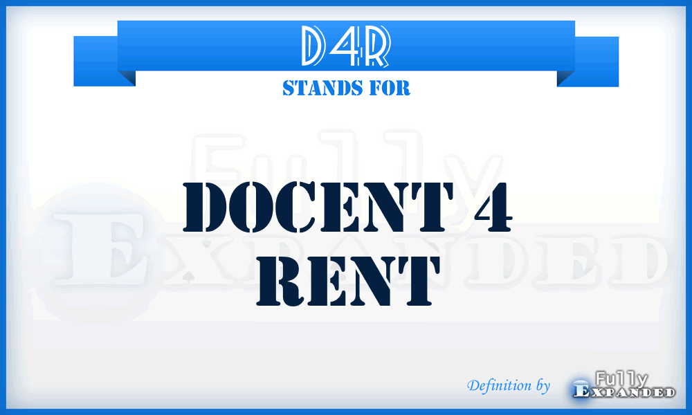 D4R - Docent 4 Rent
