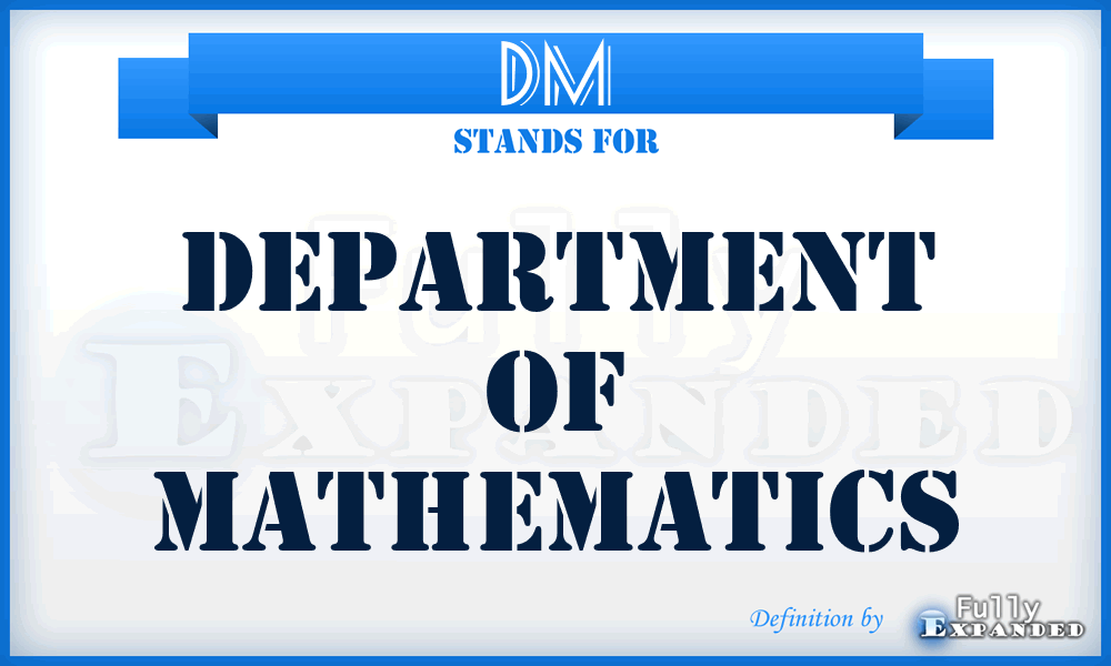 DM - Department of Mathematics
