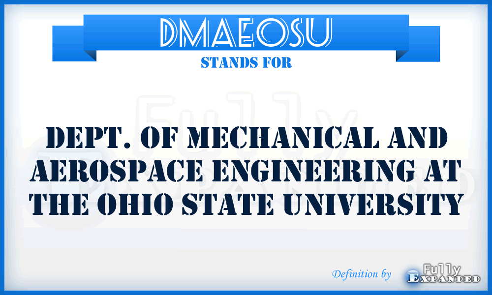 DMAEOSU - Dept. of Mechanical and Aerospace Engineering at the Ohio State University